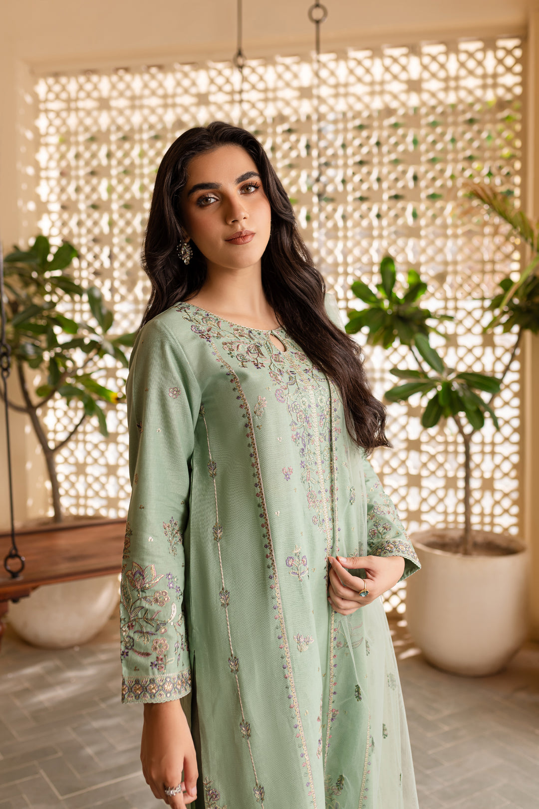 Sea Salts 3Pc - Embroidered Khaddar Dress