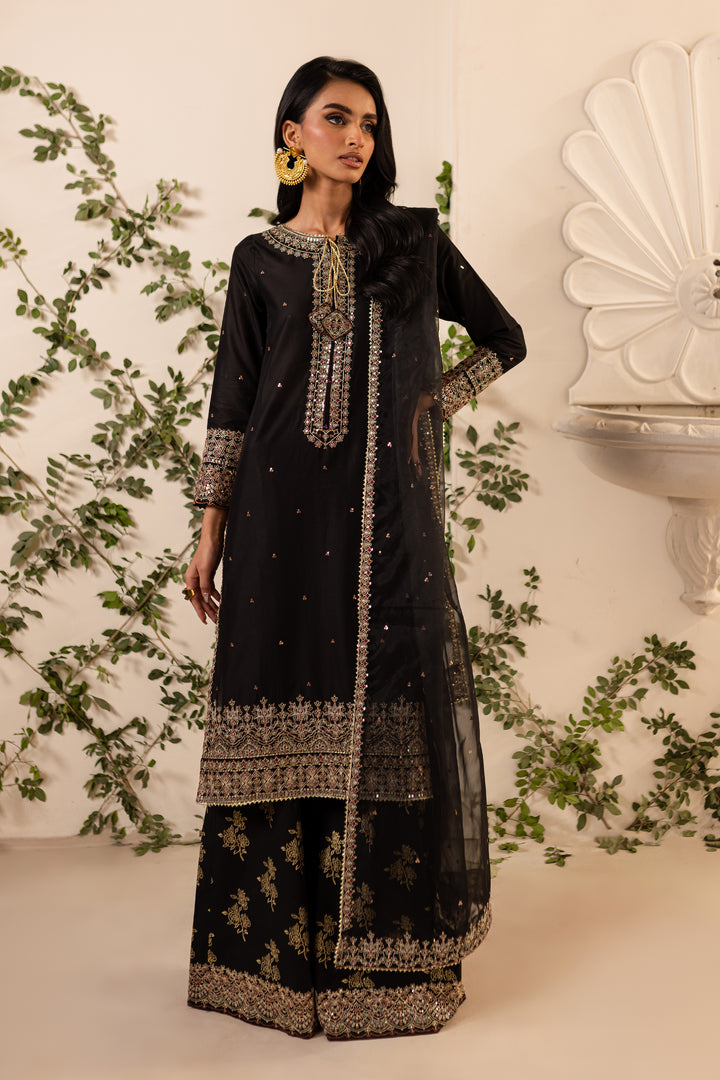 Aria 3Pc - Embroidered Sharara Pret