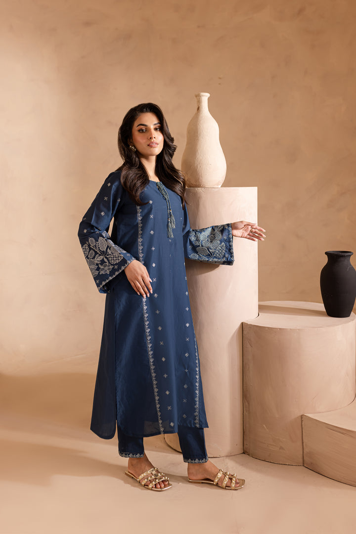 Agean Sea 2Pc - Embroidered Lawn Dress