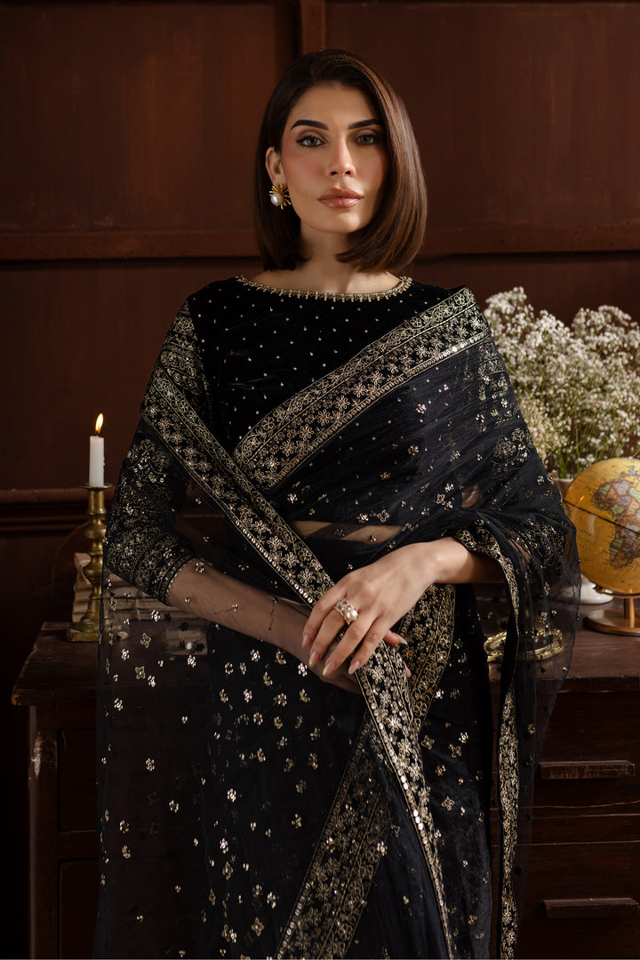 Dune Saree 3pc- Velvet Luxe Pret