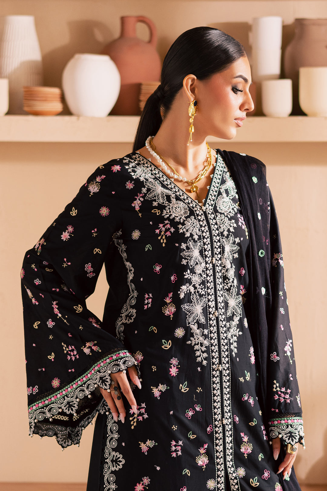 Priscilla 3Pc - Embroidered Lawn Dress