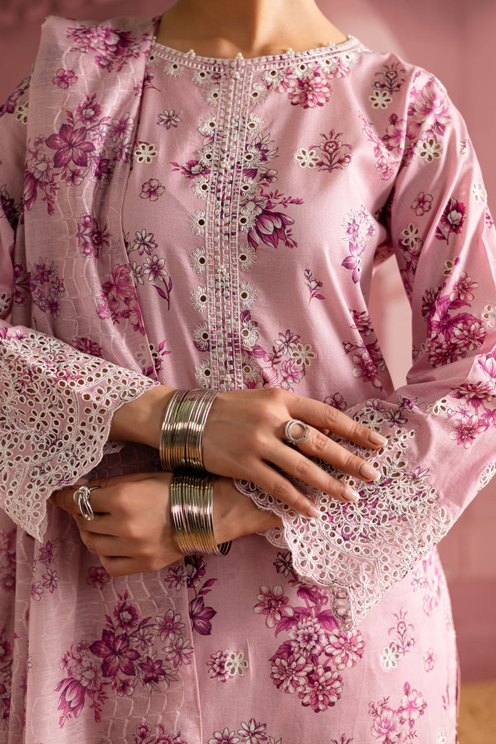 Bellz 3Pc - Printed Lawn Dress With Farshi Shalwar