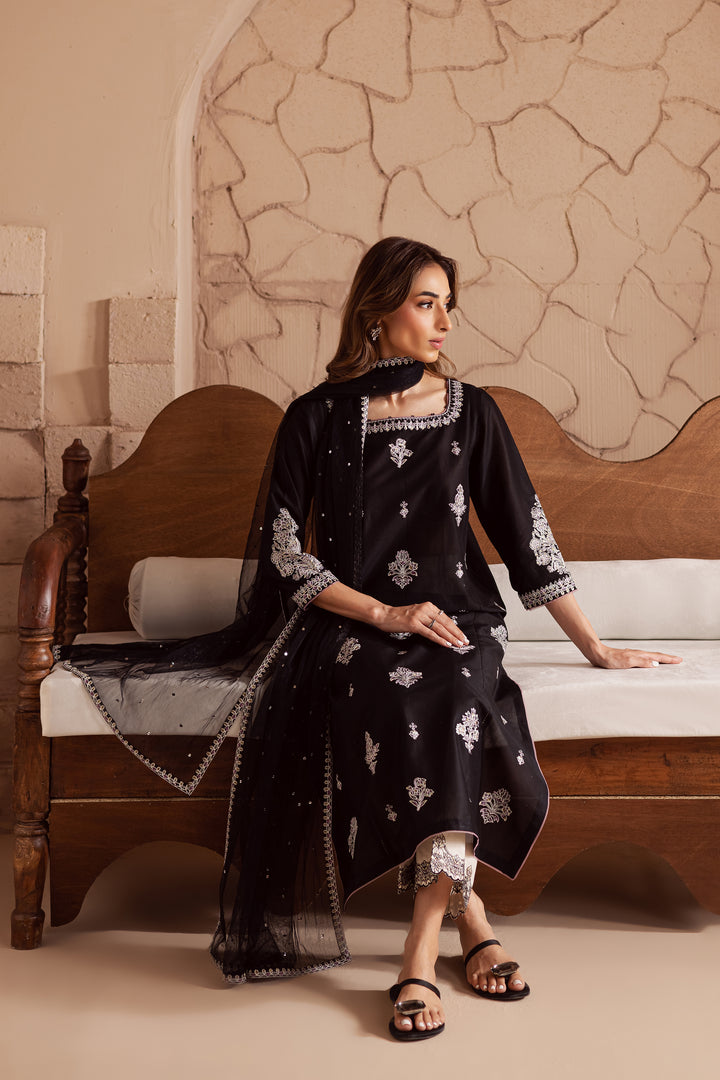Dusk 3Pc - Embroidered Lawn Dress