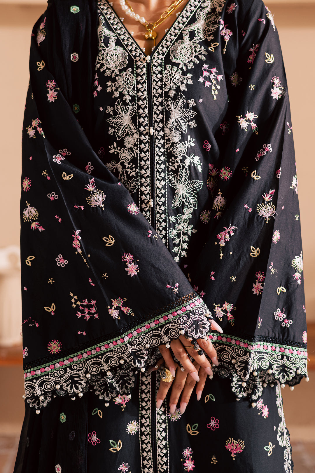 Priscilla 3Pc - Embroidered Lawn Dress