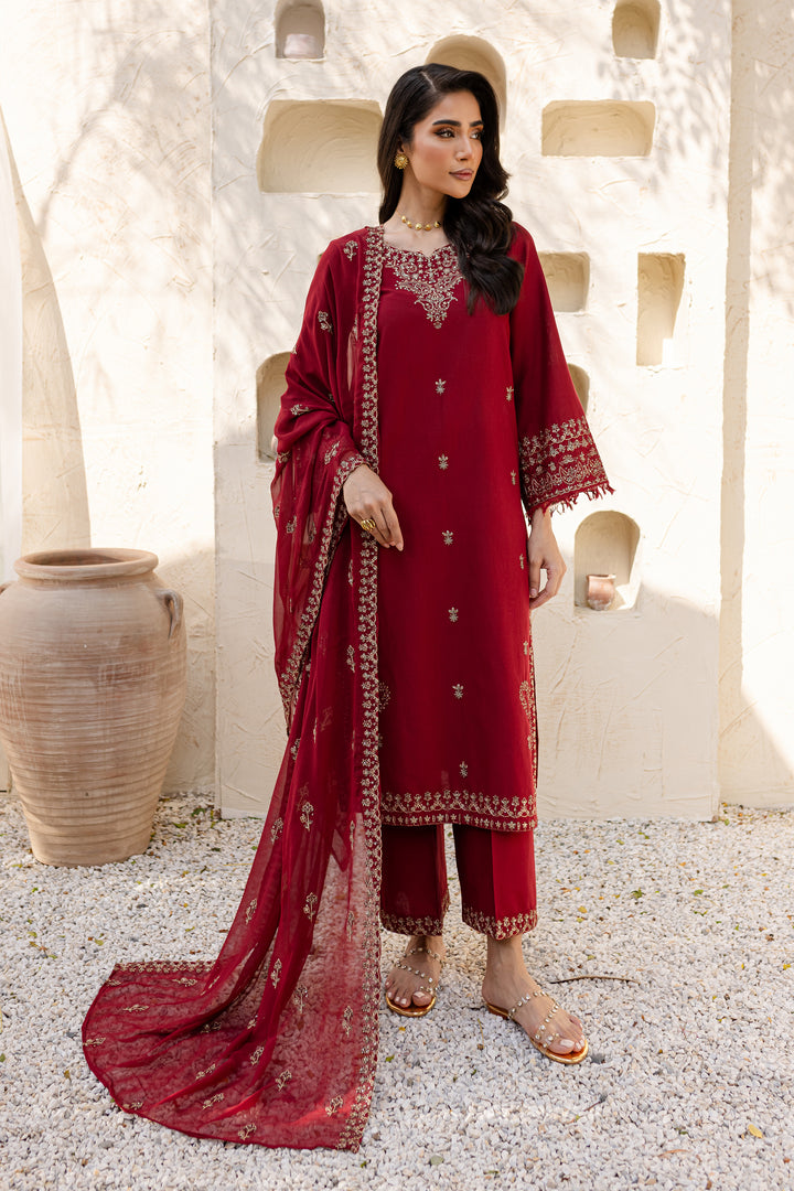 Naaz 3Pc - Embroidered Khaddar Dress