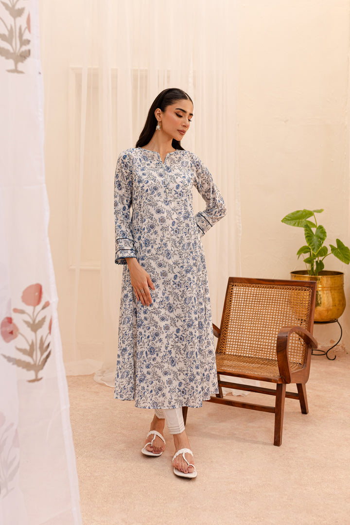 Blue Bliss 2Pc - Printed Lawn Dress