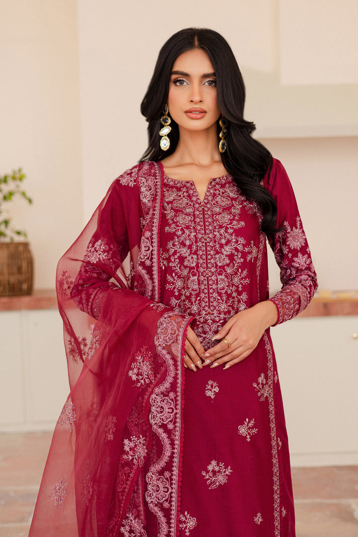 Octafrey 3Pc - Embroidered Lawn Dress