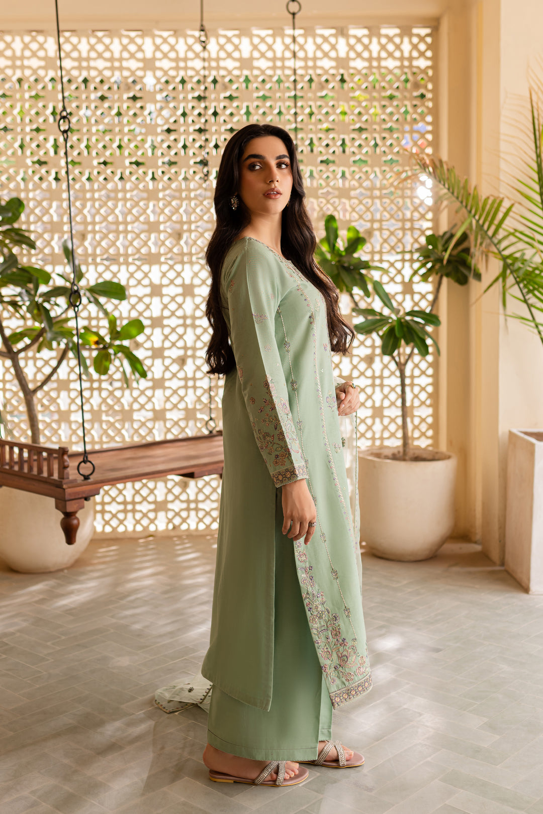 Sea Salts 3Pc - Embroidered Khaddar Dress