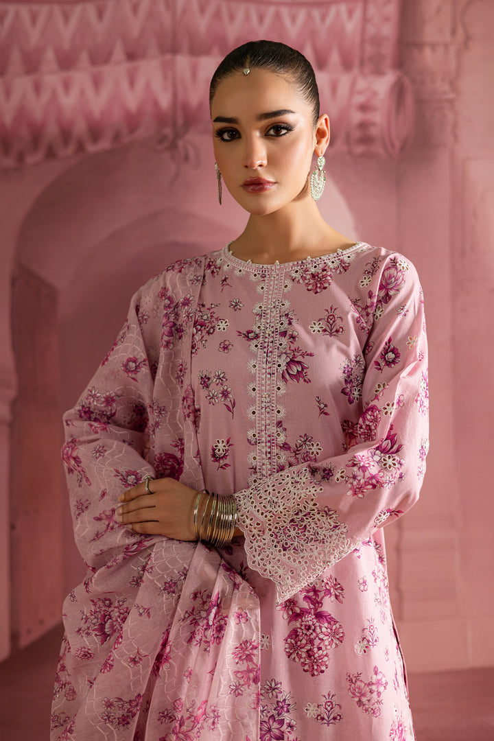 Bellz 3Pc - Printed Lawn Dress With Farshi Shalwar