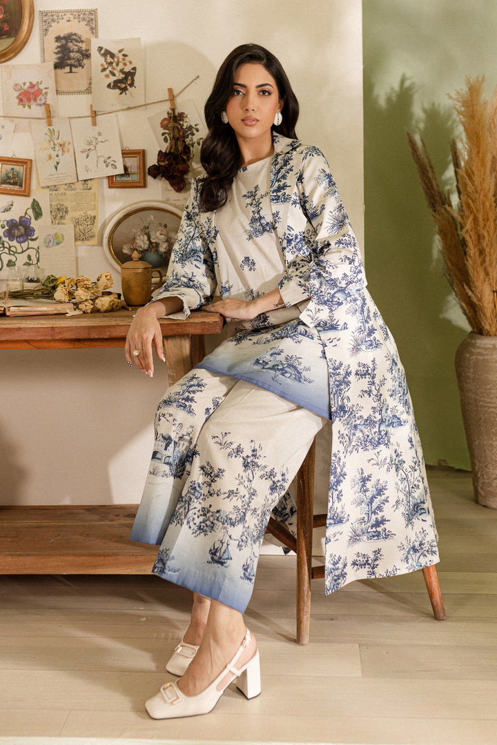 Whimsy 3Pc - Printed Khaddar Dress