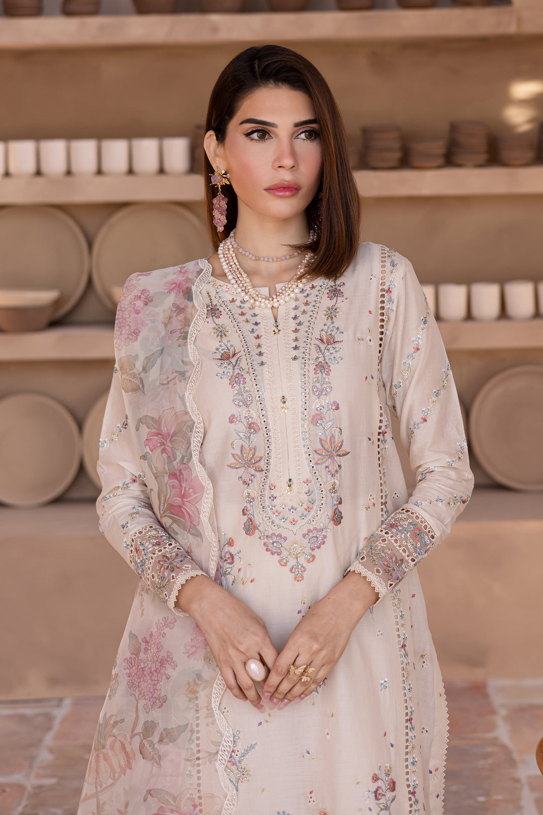 Lune 3Pc - Embroidered Luxe Pret