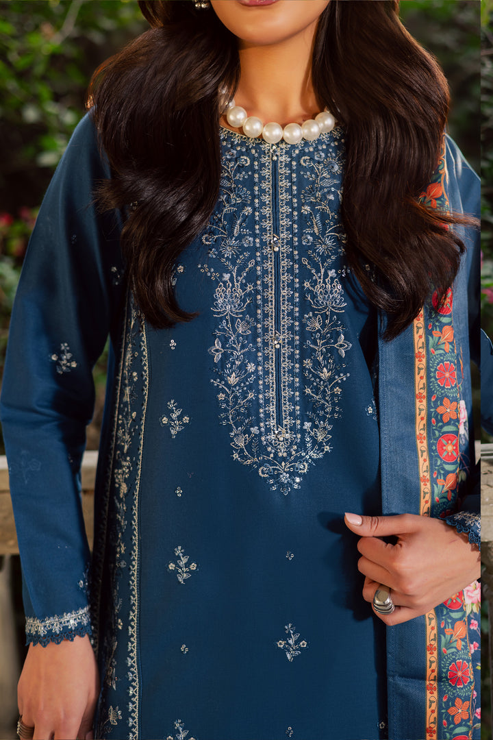 Sea Girl 3Pc - Embroidered Khaddar Dress