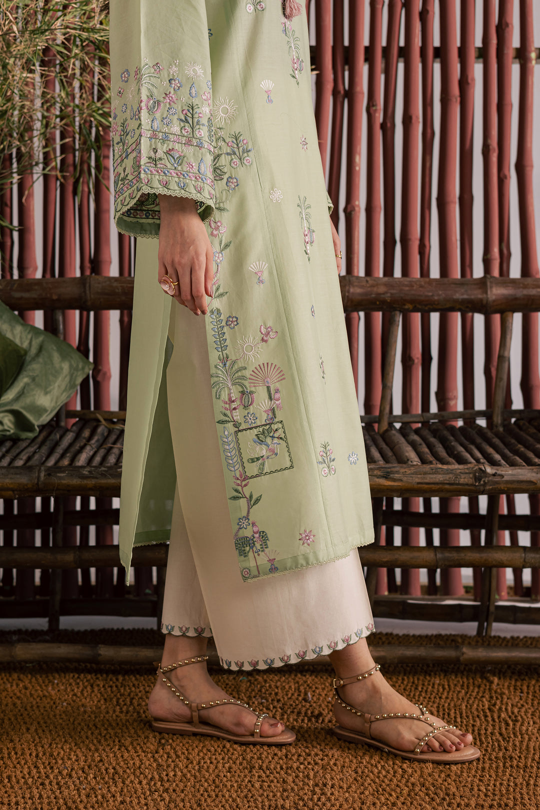 Daphne Laurel 2Pc - Embroidered Lawn Dress