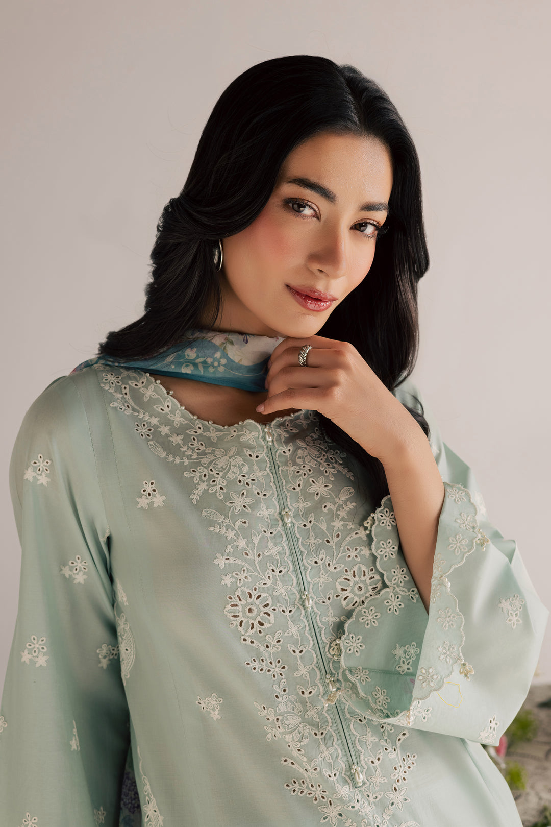 Santorini 3Pc - Embroidered Lawn Dress
