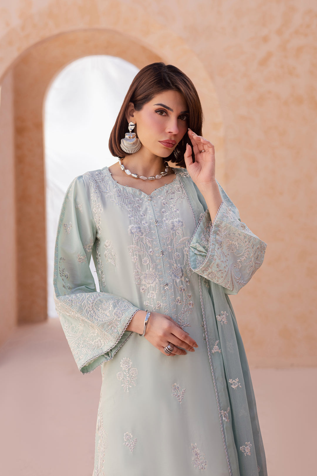 Sea Nahal 3Pc - Festive Embroidered Lawn