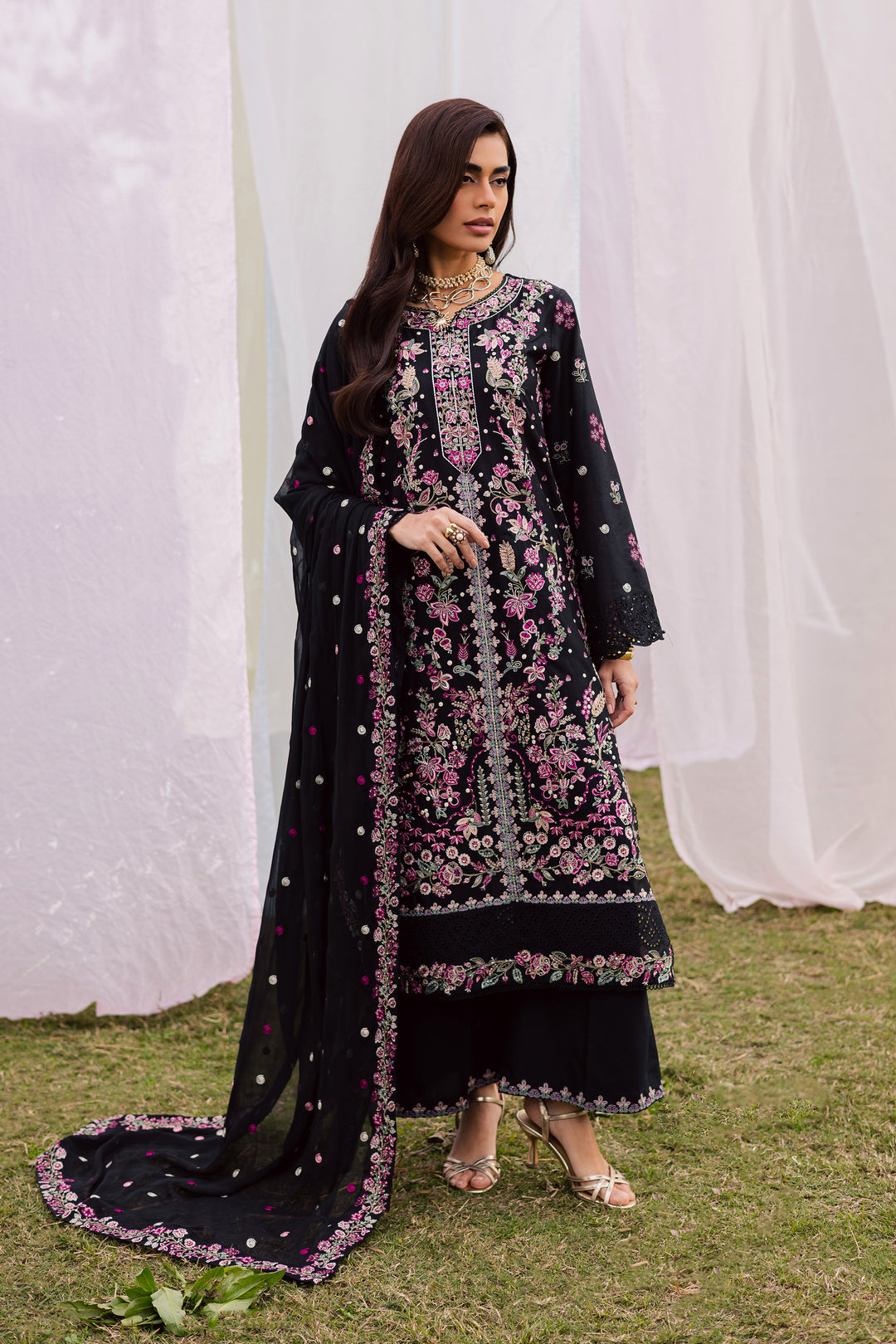 Rene 3Pc - Festive Embroidered Lawn
