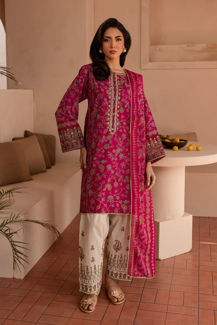 Pink Raymie 3Pc - Printed Lawn Dress