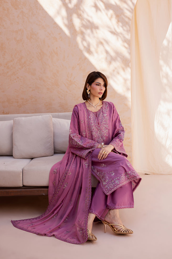 Lina 3Pc - Festive Embroidered Lawn