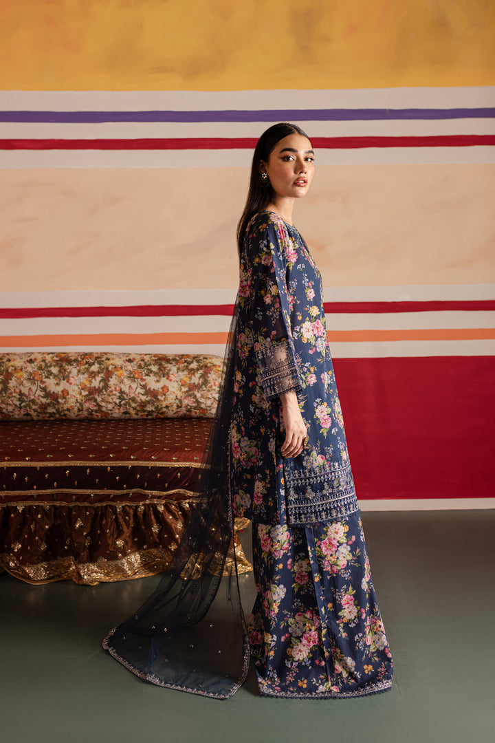 Blue Bano 3Pc - Printed Lawn Dress