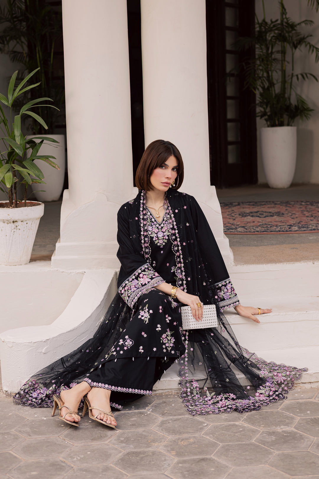 Raeqa 3Pc - Festive Embroidered Lawn