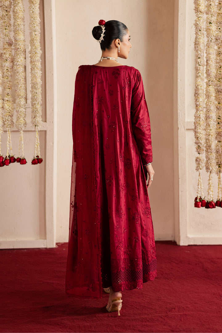 Red Bloom 3Pc - Festive Embroidered Lawn