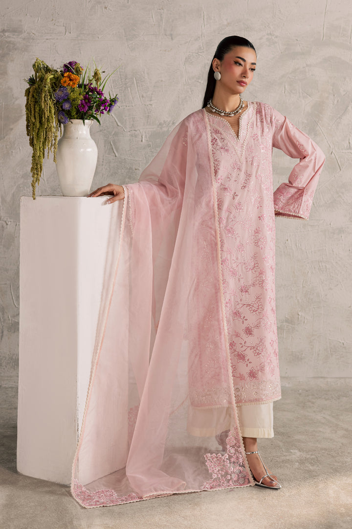 Coral Mist 3Pc - Festive Embroidered Lawn