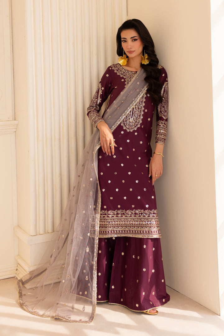 Lavish 3Pc - Embroidered Sharara Pret