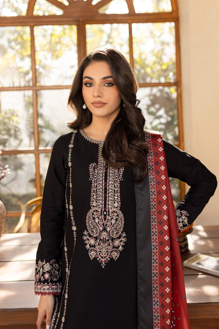 Black Beast 3Pc - Embroidered Khaddar Dress