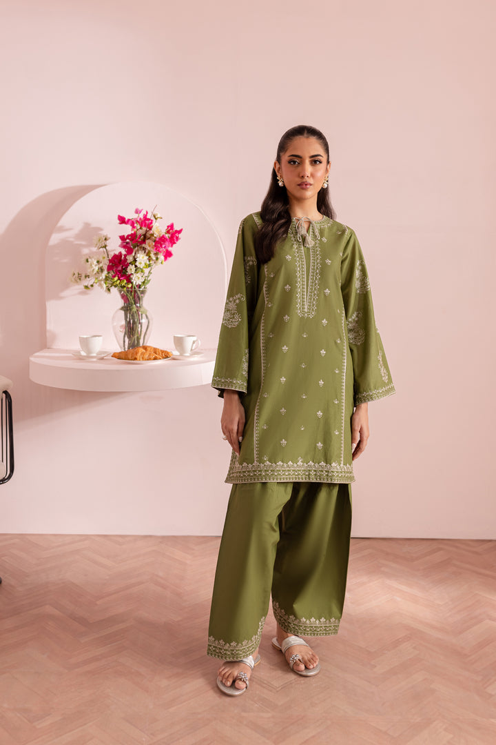 Grass Pearl 2Pc - Embroidered Lawn Dress