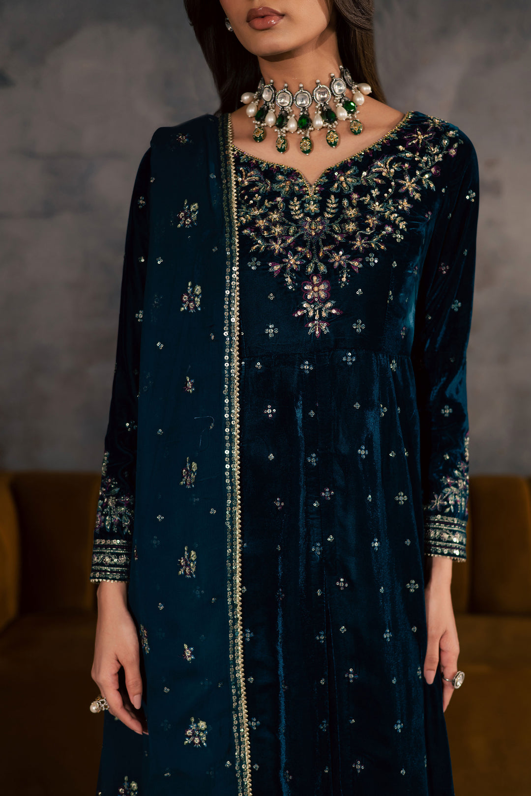 Ayra 3Pc - Velvet Formal Dress