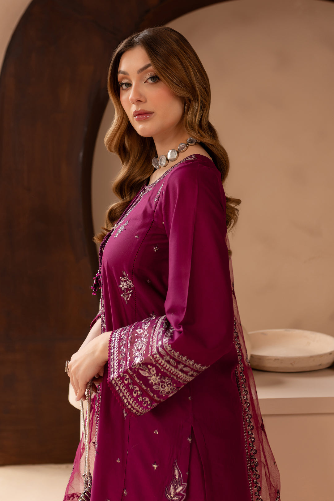 Wester 3Pc - Embroidered Lawn Dress