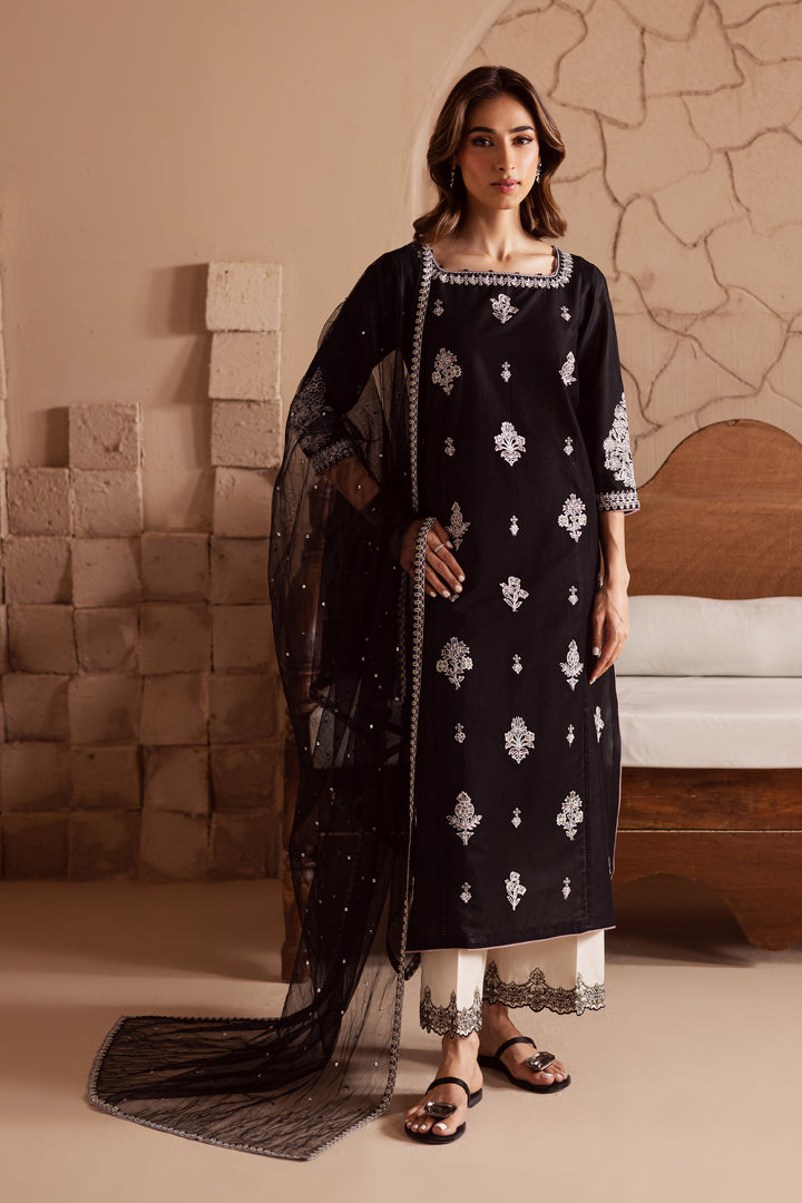 Dusk 3Pc - Embroidered Lawn Dress