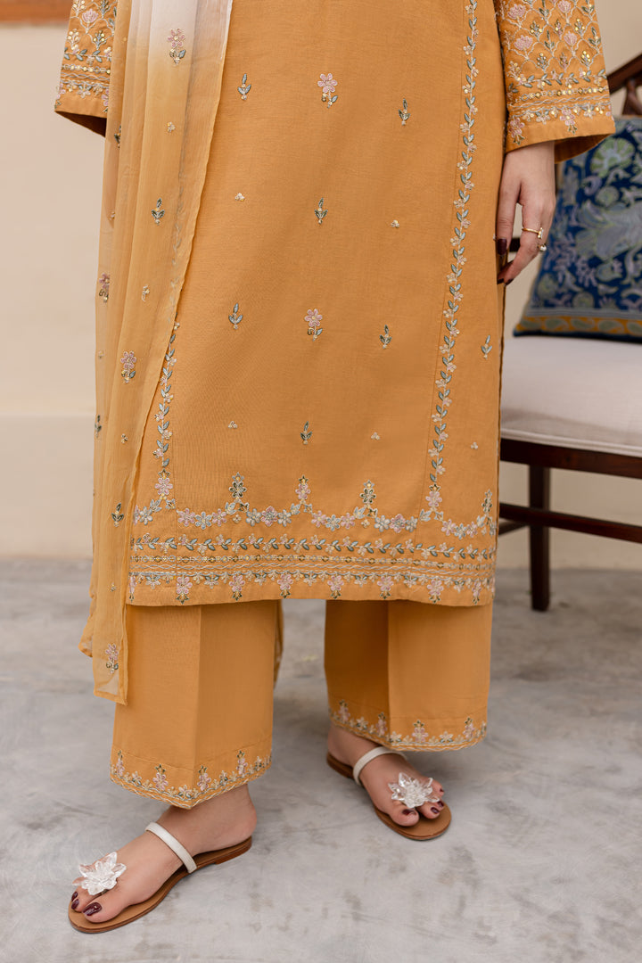 Erika 3Pc - Embroidered Khaddar Dress