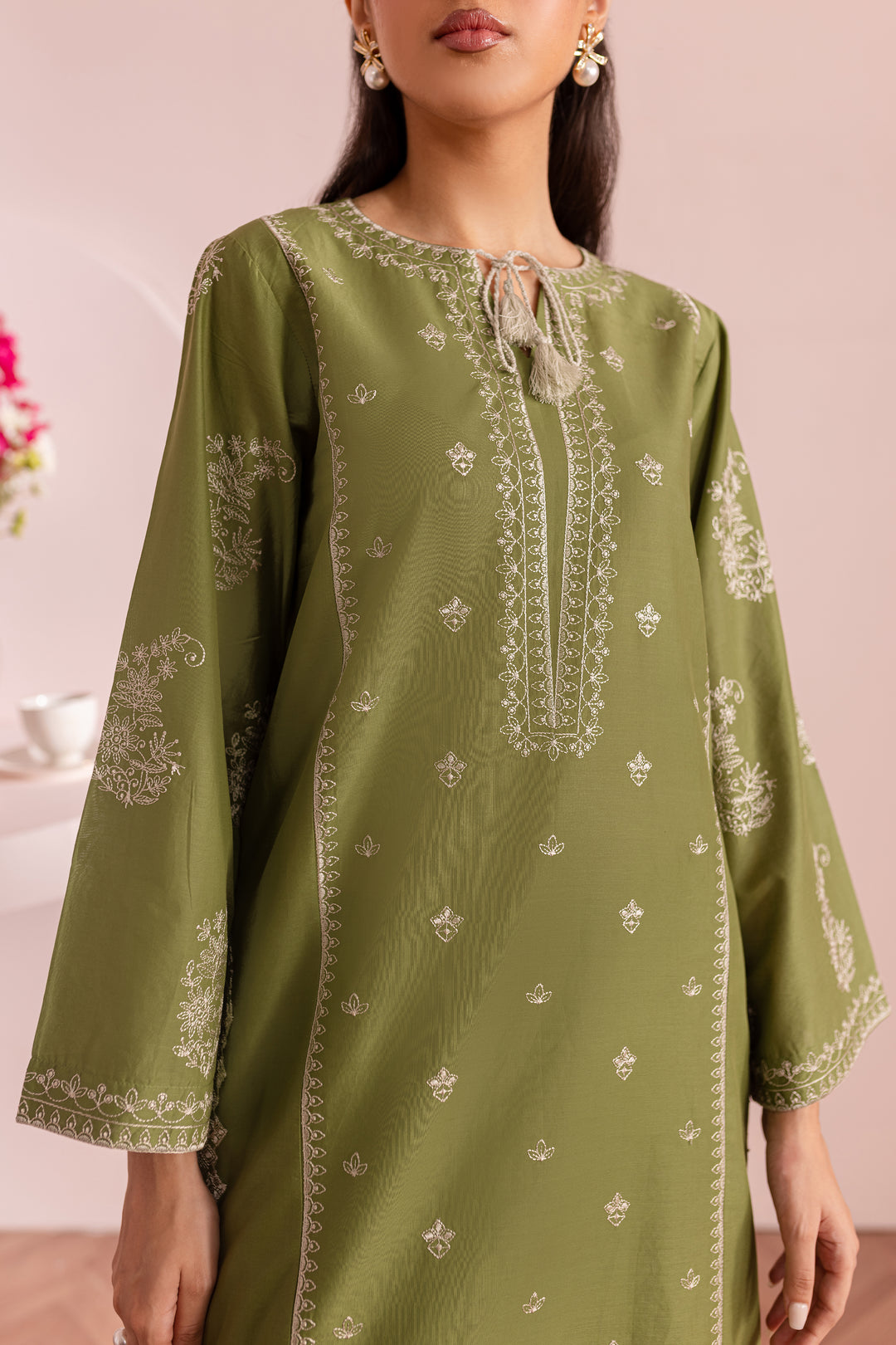 Grass Pearl 2Pc - Embroidered Lawn Dress