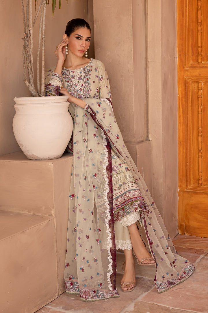 Amiraa 3Pc - Embroidered Luxe Pret