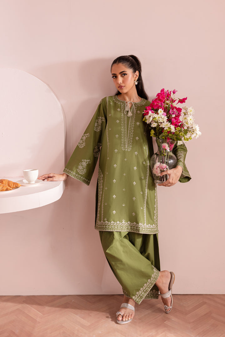 Grass Pearl 2Pc - Embroidered Lawn Dress