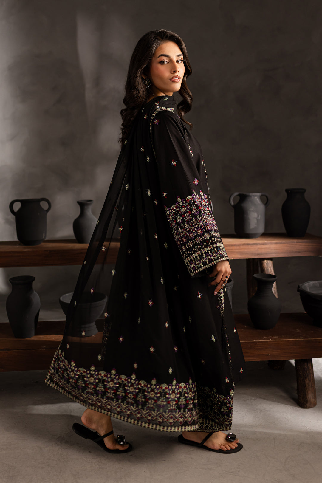 Mosaic 3Pc - Embroidered Karandi Dress