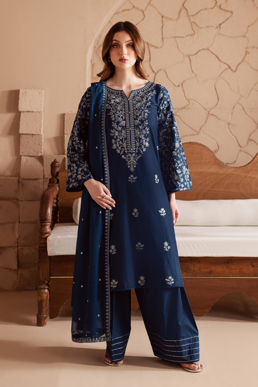 Mai tai 3Pc - Embroidered Lawn Dress