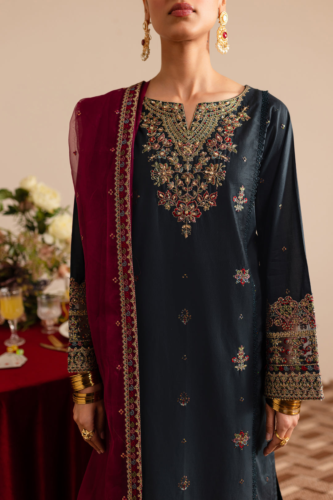 Sailesh 3Pc - Embroidered Luxe Pret