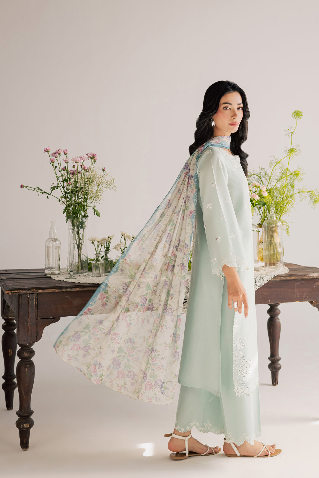 Santorini 3Pc - Embroidered Lawn Dress