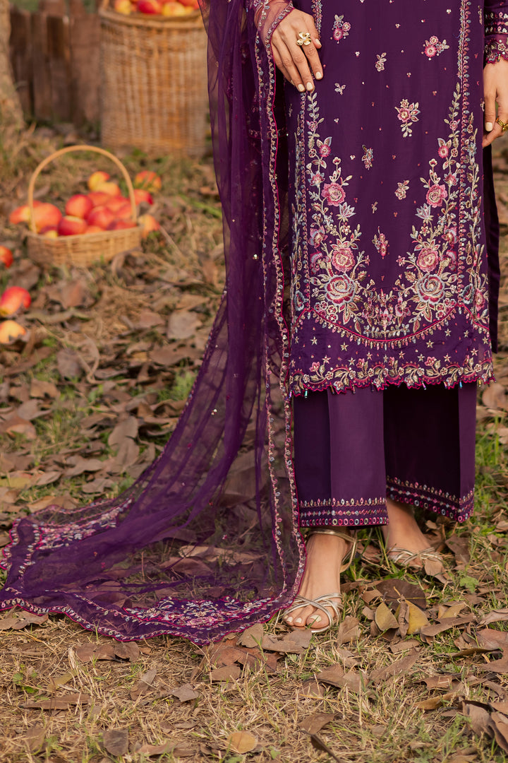 Purple Garden 3Pc - Festive Embroidered Lawn