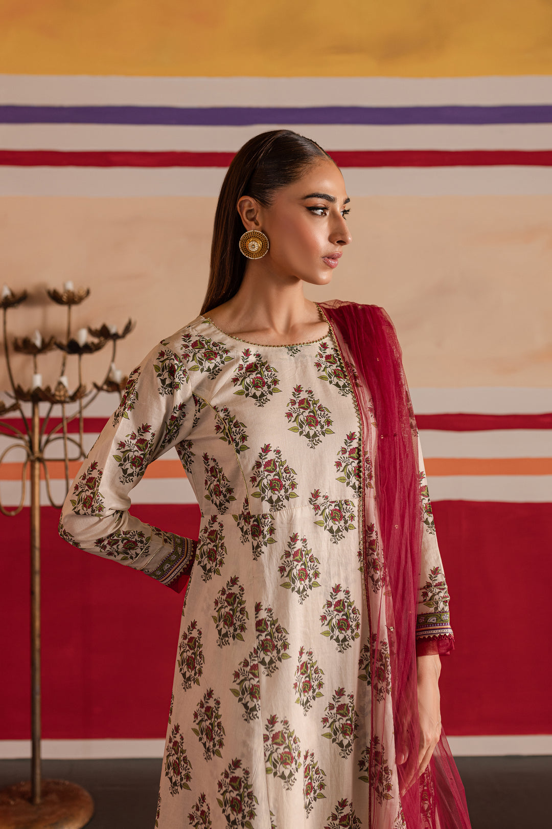 Jahan'Aara 3Pc - Printed Lawn Dress