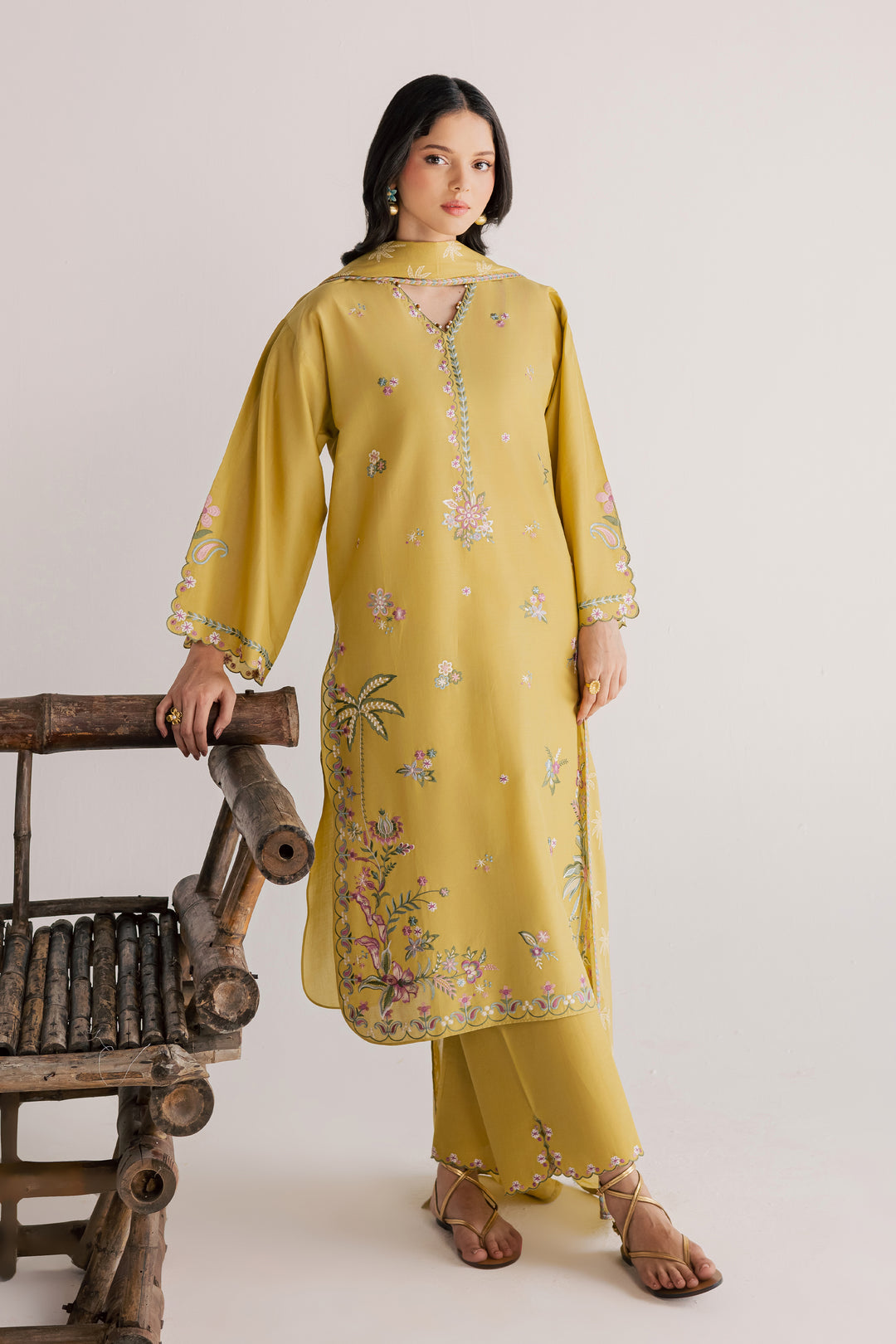 Zaitoon 3Pc - Embroidered Lawn Dress