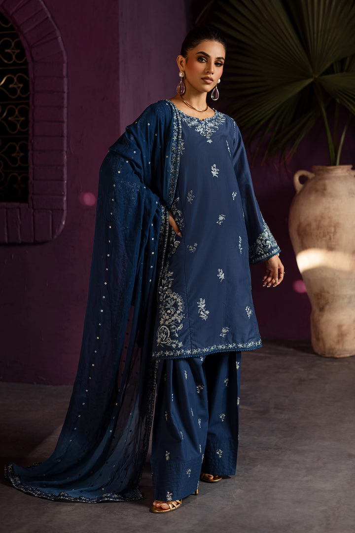 Twinkle Haze 3Pc - Embroidered Solid Dress