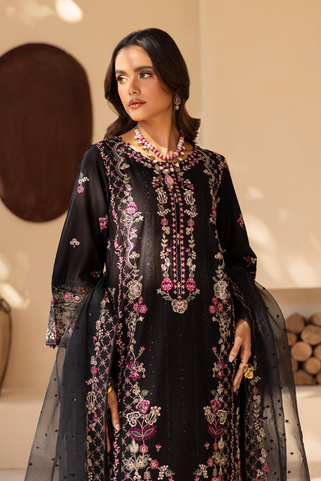 Black Onyx 3Pc - Embroidered Luxe PIMA