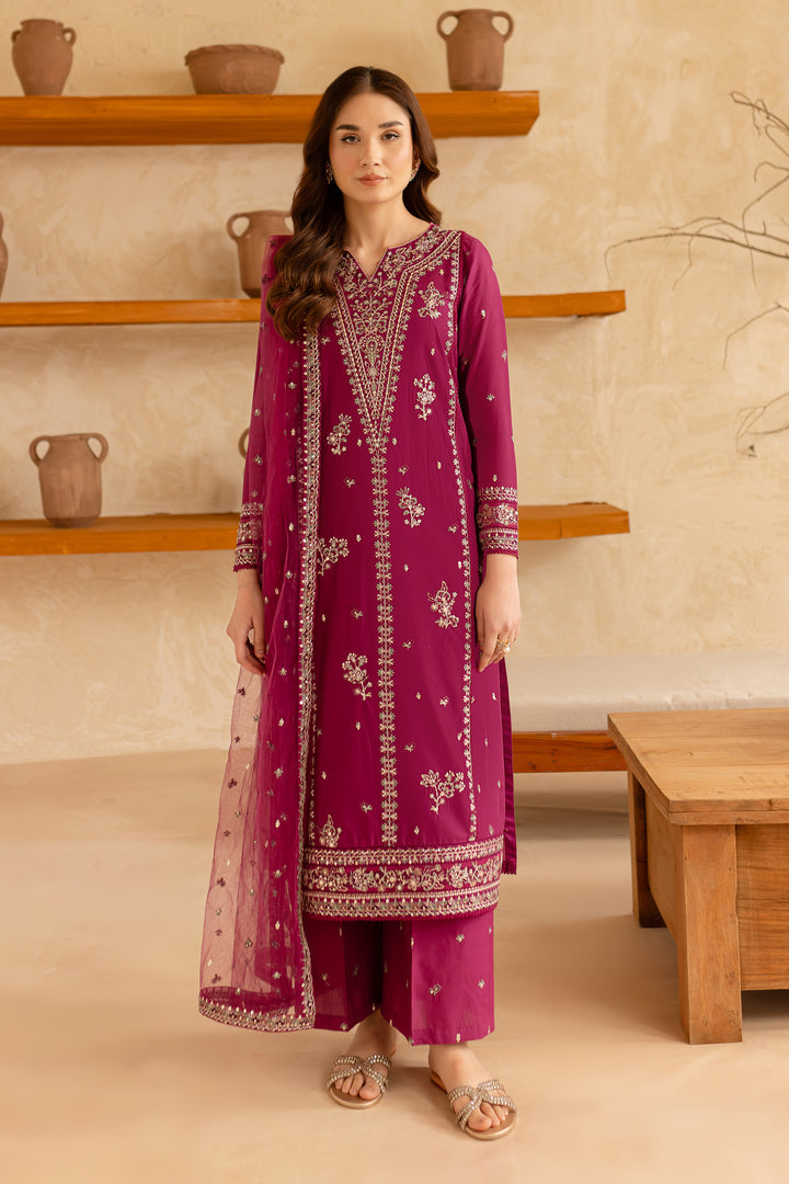 Ehaad 3Pc - Embroidered Lawn Dress