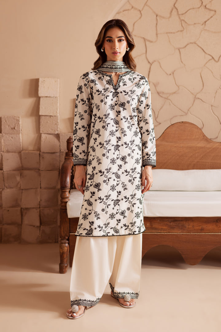 Pearl Of The Coast 3Pc - Embroidered Lawn Dress