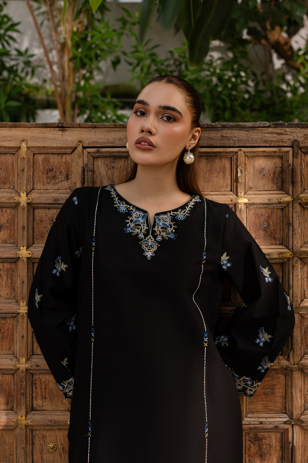 Nashwa 2Pc - Embroidered Khaddar Dress