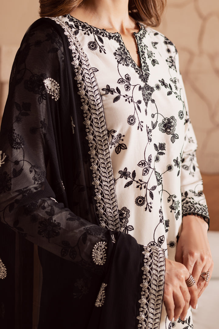 Pearl Of The Coast 3Pc - Embroidered Lawn Dress