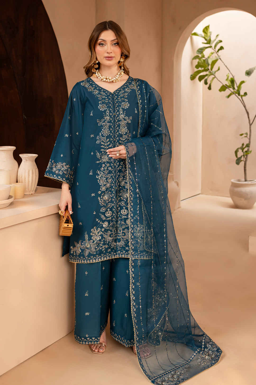 Mehra 3Pc - Embroidered Lawn Dress